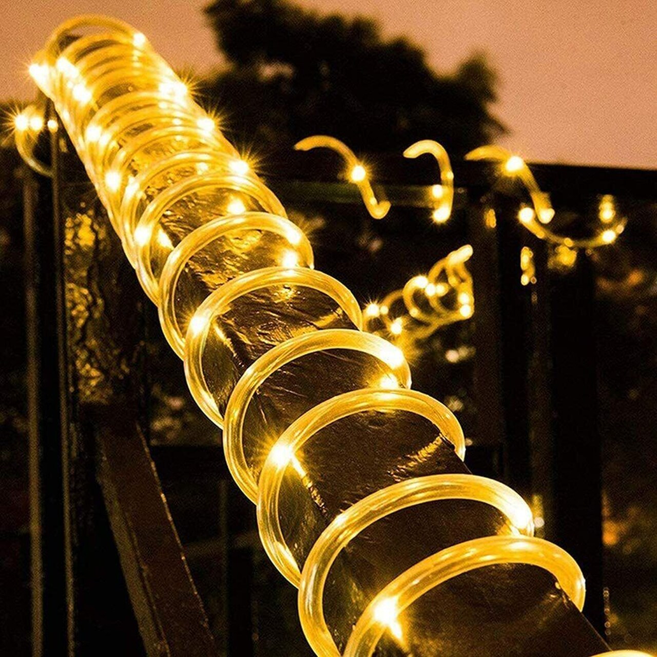 65ft Solar String Lights Outdoor Waterproof, 200 LED Solar Powered Fairy Lights with Remote & 8 Modes - IP65 Tube Lights for Garden, Trees, Patio